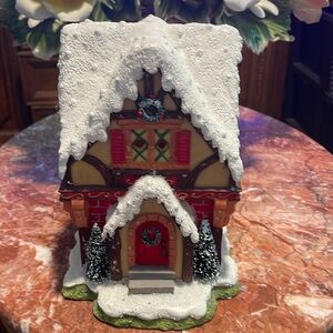 UNIQUE, VINTAGE MERRY CHRISTMAS MICE HOUSE COTTAGE